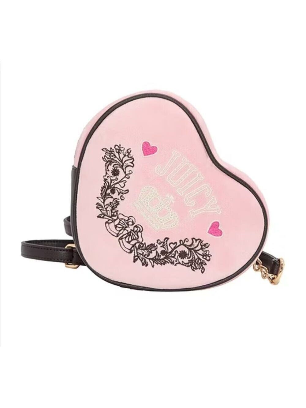 PINK HEART CROSSBODY PURSE BAG BY JUICY COUTURE RETRO CHIC LOVE VALENTINE NEW!